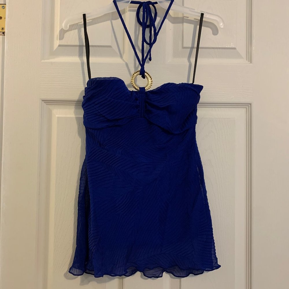 royal blue summer top sleeveless
